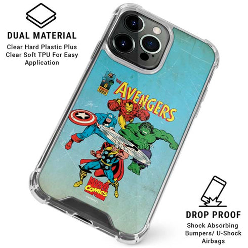 Marvel Classic Comics The Avengers iPhone 15 Pro Clear Case